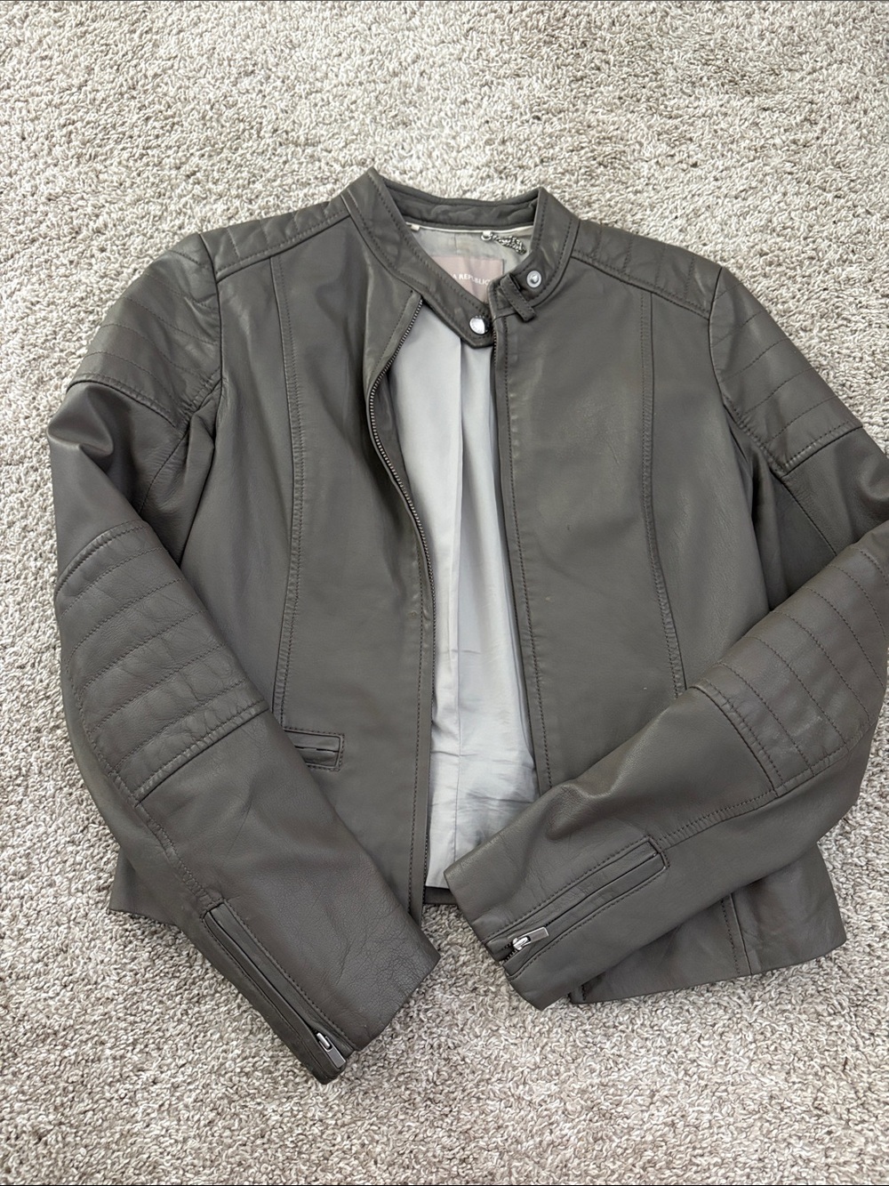 Banana Republic Gray Leather Jacket